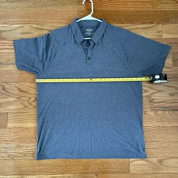 Rhone Reign Short Sleeve Performance Polo Shirt Mens Midnight Heather Minimalist - Picture 7 of 8